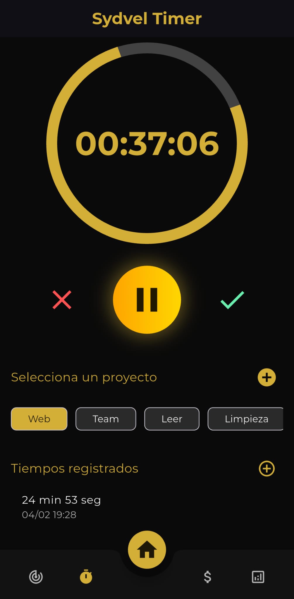 Sydvel Timer App Screenshot